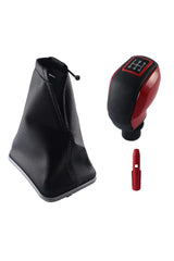 Fiat Punto Krom Çerçeve Vites Körüğü ve Kırmızı Spor Vites Topuzu