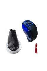 Renault Megane 2 Uyumlu Deri Kaplama Mavi Spor Vites Topuzu Ve Körüğü